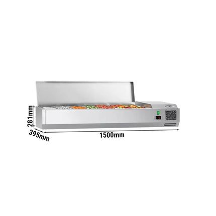 GGM Gastro Countertop Prep Well / Refrigerated Topping Unit ECO - 1500x395mm - 6x GN 1/3