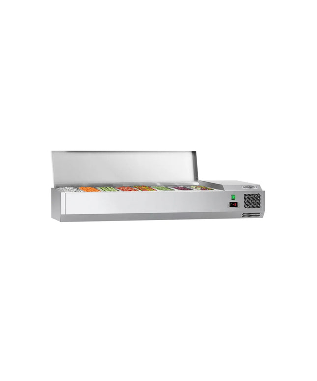 GGM Gastro Countertop Prep Well / Refrigerated Topping Unit ECO - 1600x335mm - 7x GN 1/4