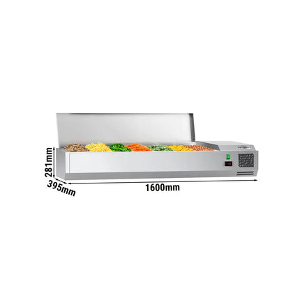 GGM Gastro Countertop Prep Well / Refrigerated Topping Unit ECO - 1600x395mm - 7x GN 1/3