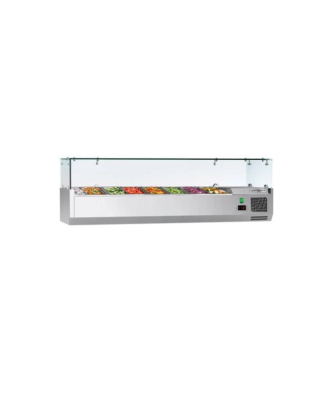 GGM Gastro Countertop Prep Well / Refrigerated Topping Unit ECO - 1600x460mm - 7x GN 1/4