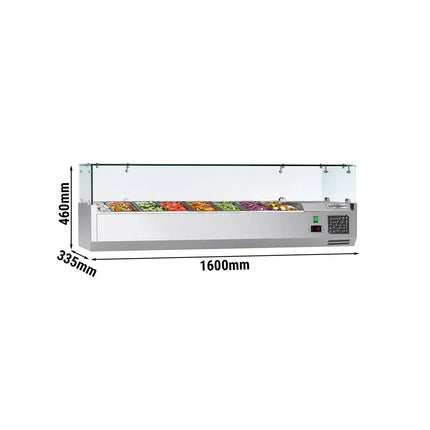 GGM Gastro Countertop Prep Well / Refrigerated Topping Unit ECO - 1600x460mm - 7x GN 1/4