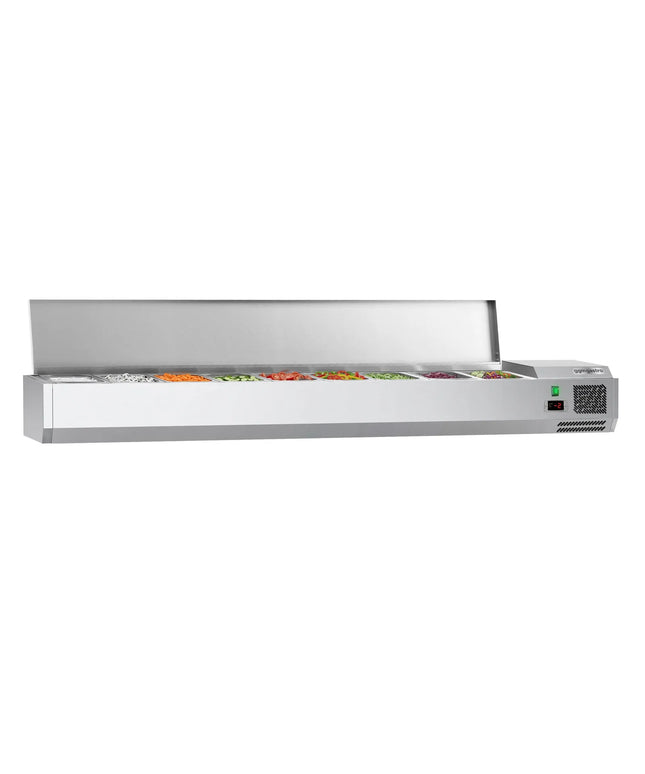 GGM Gastro Countertop Prep Well / Refrigerated Topping Unit ECO - 1800x335mm - 8x GN 1/4