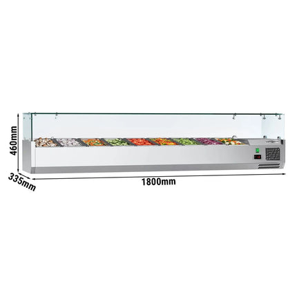 GGM Gastro Countertop Prep Well / Refrigerated Topping Unit ECO - 1800x335mm - 8x GN 1/4