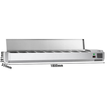 GGM Gastro Countertop Prep Well / Refrigerated Topping Unit ECO - 1800x335mm - 8x GN 1/4