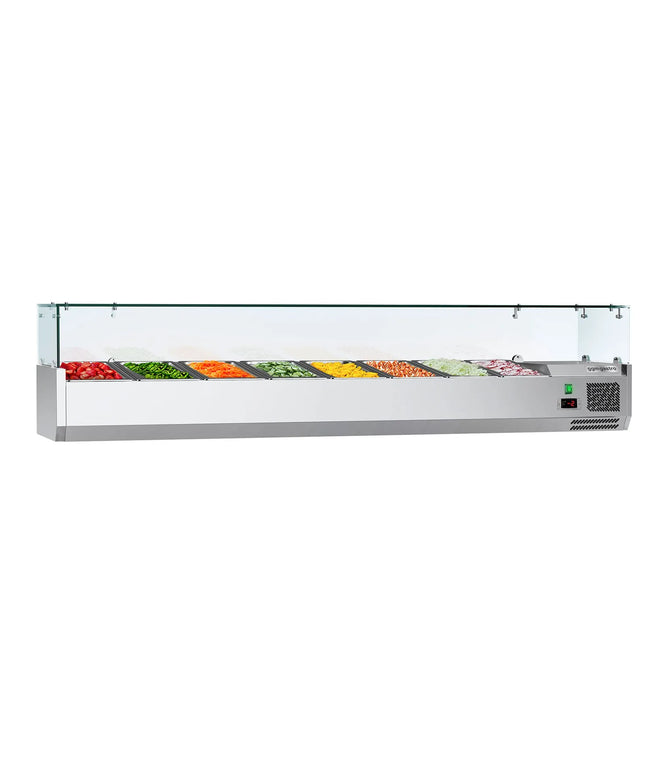 GGM Gastro Countertop Prep Well / Refrigerated Topping Unit ECO - 1800x395mm - 8x GN 1/3