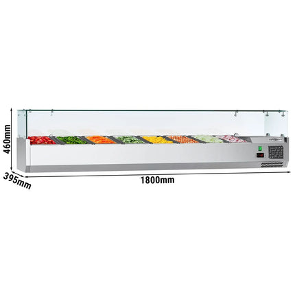 GGM Gastro Countertop Prep Well / Refrigerated Topping Unit ECO - 1800x395mm - 8x GN 1/3