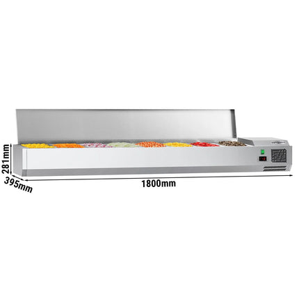 GGM Gastro Countertop Prep Well / Refrigerated Topping Unit ECO - 1800x395mm - 8x GN 1/3