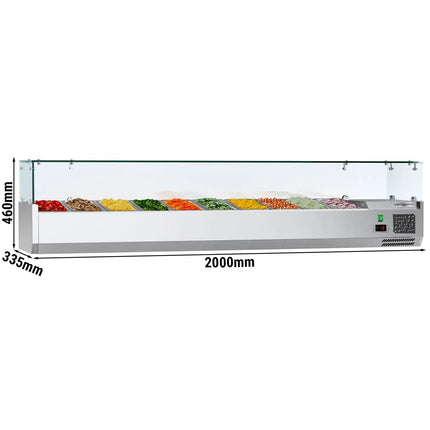 GGM Gastro Countertop Prep Well / Refrigerated Topping Unit ECO - 2000x335mm - 10x GN 1/4