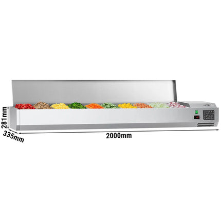 GGM Gastro Countertop Prep Well / Refrigerated Topping Unit ECO - 2000x335mm - 10x GN 1/4