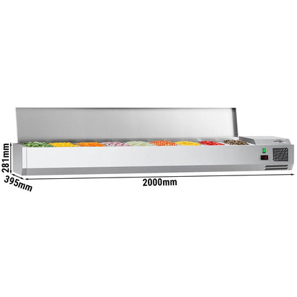 GGM Gastro Countertop Prep Well / Refrigerated Topping Unit ECO - 2000x395mm - 9x GN 1/3