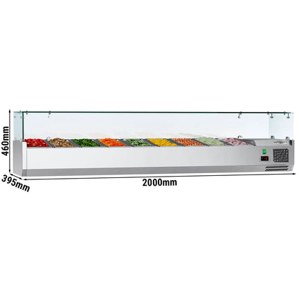 GGM Gastro Countertop Prep Well / Refrigerated Topping Unit ECO - 2000x395mm - 9x GN 1/3