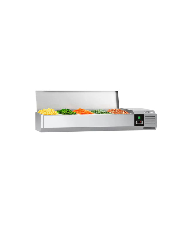 GGM Gastro Countertop Prep Well / Refrigerated Topping Unit PREMIUM - 1200x335mm - 5x GN 1/4
