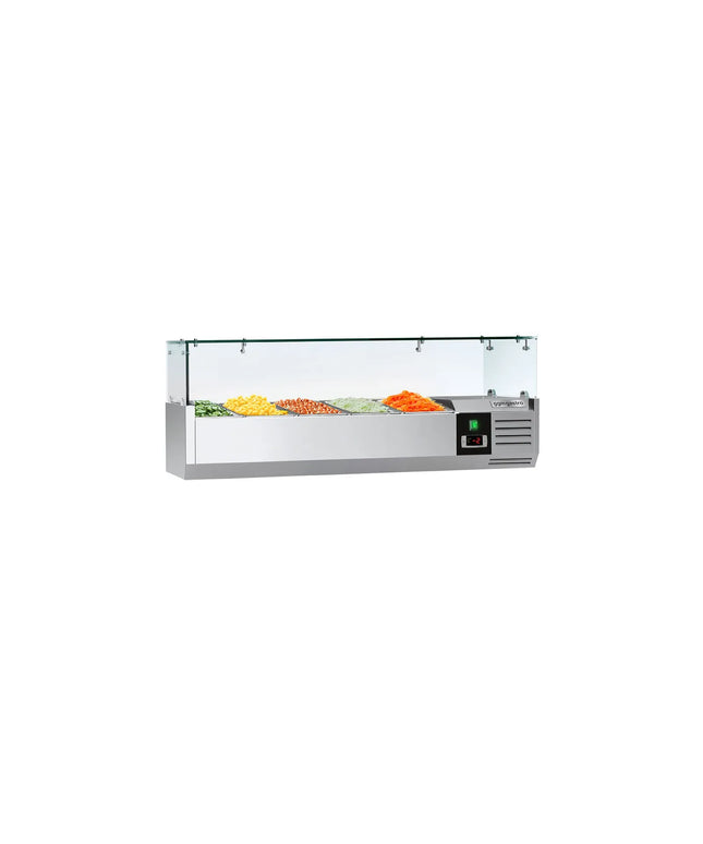 GGM Gastro Countertop Prep Well / Refrigerated Topping Unit PREMIUM - 1200x335mm - 5x GN 1/4