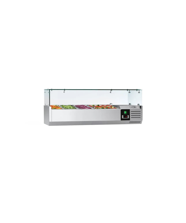 GGM Gastro Countertop Prep Well / Refrigerated Topping Unit PREMIUM - 1200x395mm - 3x GN 1/3 & 1x GN 1/2