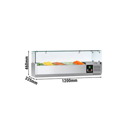 GGM Gastro Countertop Prep Well / Refrigerated Topping Unit PREMIUM - 1200x335mm - 5x GN 1/4