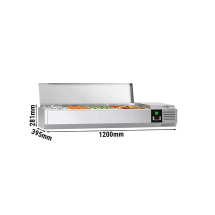 GGM Gastro Countertop Prep Well / Refrigerated Topping Unit PREMIUM - 1200x395mm - 4x GN 1/3