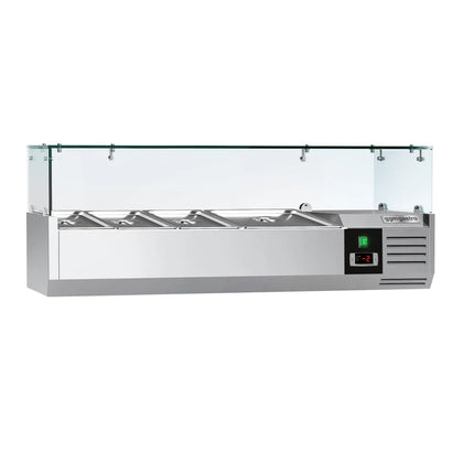 GGM Gastro Countertop Prep Well / Refrigerated Topping Unit PREMIUM - 1200x395mm - 3x GN 1/3 & 1x GN 1/2