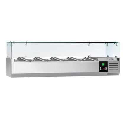 GGM Gastro Countertop Prep Well / Refrigerated Topping Unit PREMIUM - 1200x335mm - 5x GN 1/4
