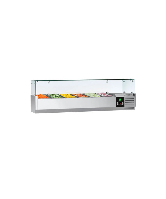 GGM Gastro Countertop Prep Well / Refrigerated Topping Unit PREMIUM - 1400x335mm - 6x GN 1/4