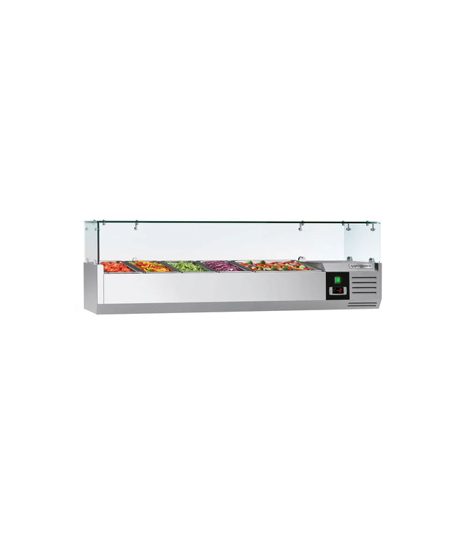 GGM Gastro Countertop Prep Well / Refrigerated Topping Unit PREMIUM - 1400x395mm - 6x GN 1/3