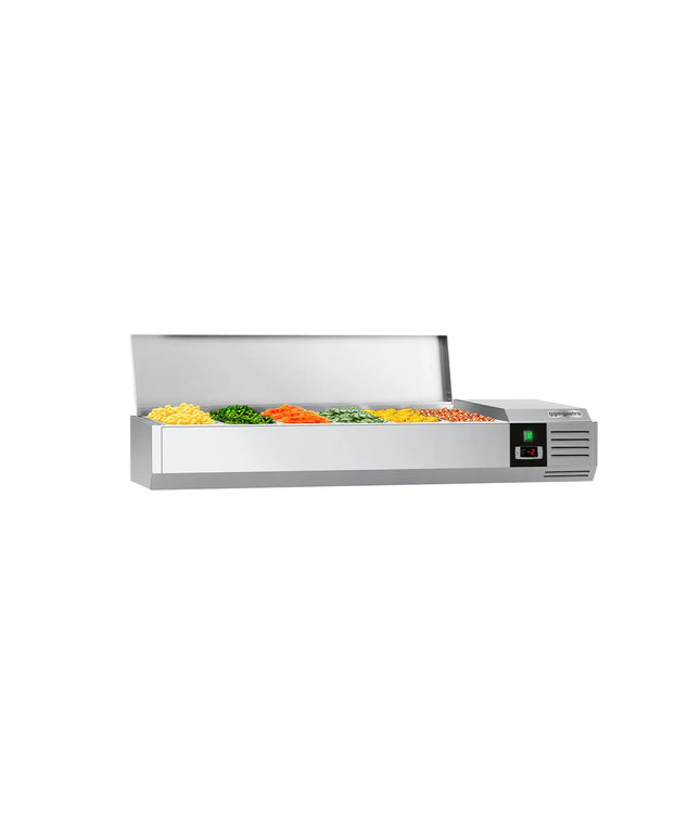 GGM Gastro Countertop Prep Well / Refrigerated Topping Unit PREMIUM - 1400x335mm - 6x GN 1/4