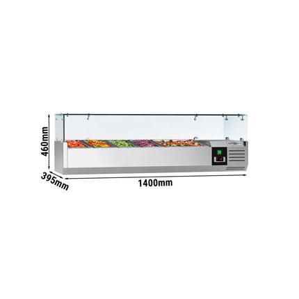 GGM Gastro Countertop Prep Well / Refrigerated Topping Unit PREMIUM - 1400x395mm - 6x GN 1/3