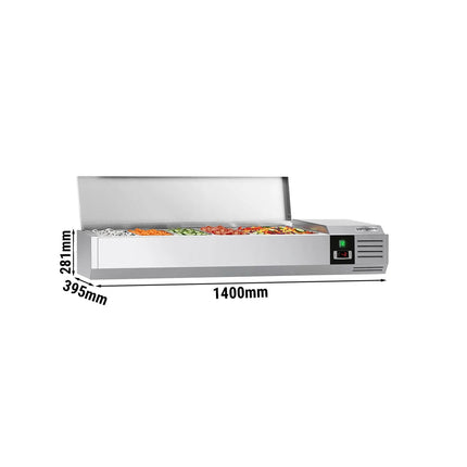 GGM Gastro Countertop Prep Well / Refrigerated Topping Unit PREMIUM - 1400x281mm - 6x GN 1/3