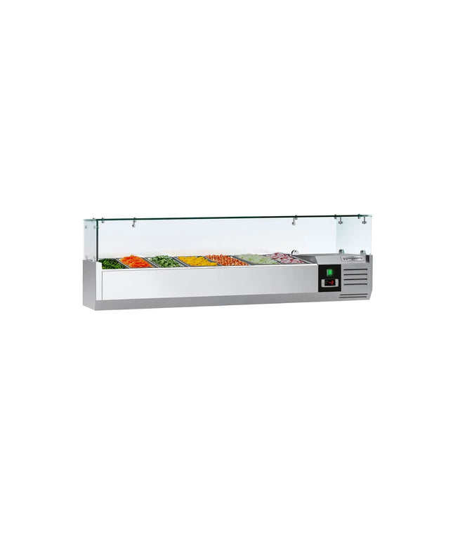 GGM Gastro Countertop Prep Well / Refrigerated Topping Unit PREMIUM - 1500x335mm - 7x GN 1/4