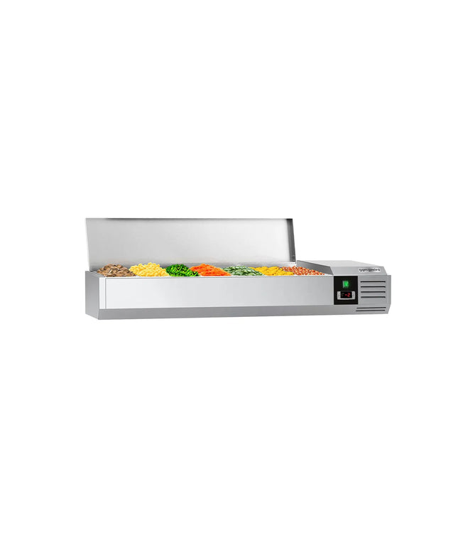 GGM Gastro Countertop Prep Well / Refrigerated Topping Unit PREMIUM - 1500x281/335mm - 7x GN 1/4