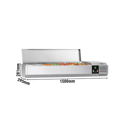 GGM Gastro Countertop Prep Well / Refrigerated Topping Unit PREMIUM - 1500x395mm - 6x GN 1/3