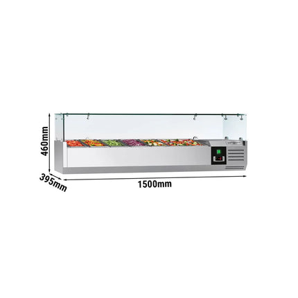 GGM Gastro Countertop Prep Well / Refrigerated Topping Unit PREMIUM - 1500x395mm - 6x GN 1/3