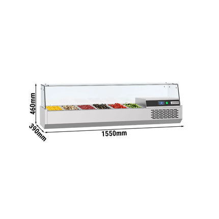 GGM Gastro Countertop Prep Well / Refrigerated Topping Unit PREMIUM - 1550x390mm - 6x GN 1/3