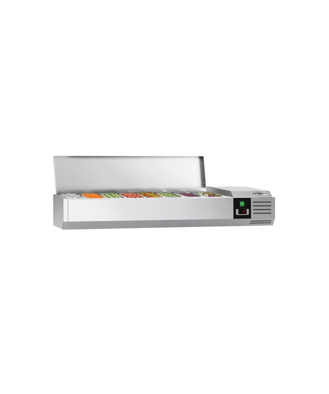 GGM Gastro Countertop Prep Well / Refrigerated Topping Unit PREMIUM - 1600x335mm - 7x GN 1/4