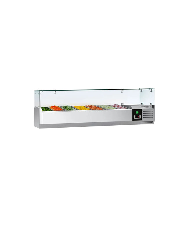 GGM Gastro Countertop Prep Well / Refrigerated Topping Unit PREMIUM - 1600x395mm - 7x GN 1/3