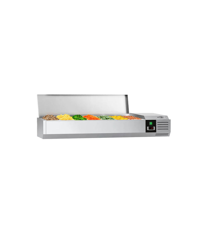 GGM Gastro Countertop Prep Well / Refrigerated Topping Unit PREMIUM - 1600x395mm - 7x GN 1/3