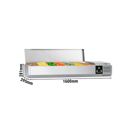 GGM Gastro Countertop Prep Well / Refrigerated Topping Unit PREMIUM - 1600x395mm - 7x GN 1/3