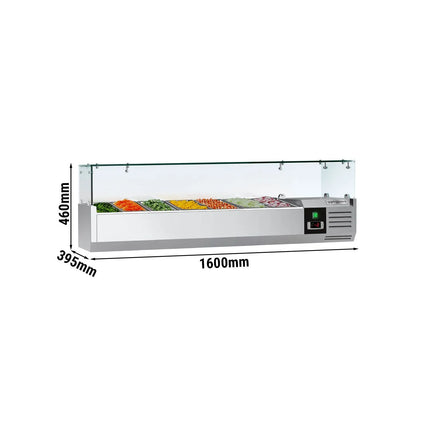 GGM Gastro Countertop Prep Well / Refrigerated Topping Unit PREMIUM - 1600x395mm - 7x GN 1/3