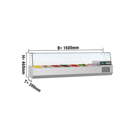 GGM Gastro Countertop Prep Well / Refrigerated Topping Unit PREMIUM - 1600x460mm - 6x GN 1/3