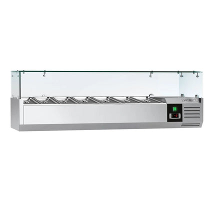 GGM Gastro Countertop Prep Well / Refrigerated Topping Unit PREMIUM - 1600x395mm - 7x GN 1/3