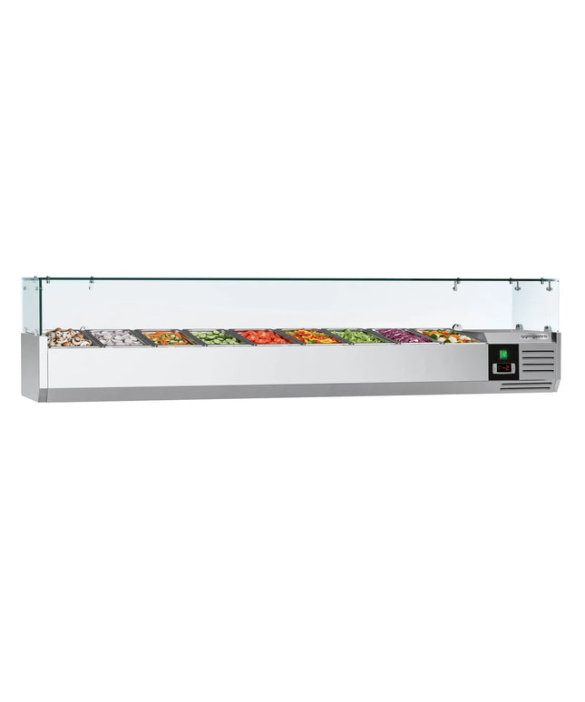GGM Gastro Countertop Prep Well / Refrigerated Topping Unit PREMIUM - 1800x335mm - 8x GN 1/4