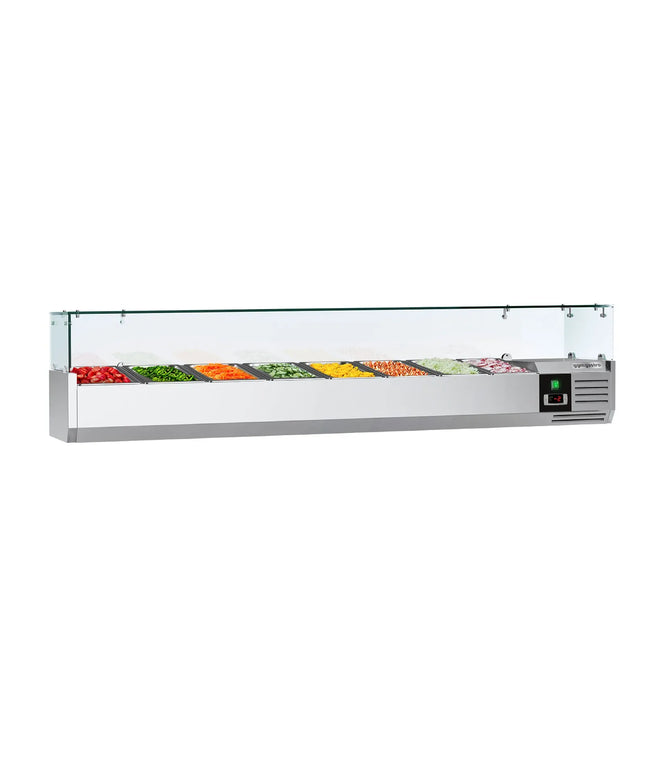 GGM Gastro Countertop Prep Well / Refrigerated Topping Unit PREMIUM - 1800x395mm - 8x GN 1/3