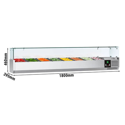 GGM Gastro Countertop Prep Well / Refrigerated Topping Unit PREMIUM - 1800x395mm - 8x GN 1/3