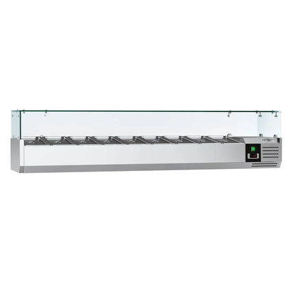 GGM Gastro Countertop Prep Well / Refrigerated Topping Unit PREMIUM - 1800x335mm - 8x GN 1/4