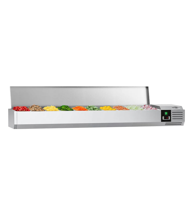 GGM Gastro Countertop Prep Well / Refrigerated Topping Unit PREMIUM - 2000x281/335mm - 10x GN 1/4