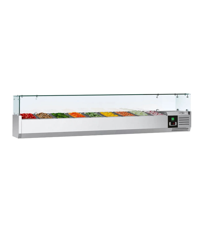 GGM Gastro Countertop Prep Well / Refrigerated Topping Unit PREMIUM - 2000x395mm - 9x GN 1/3