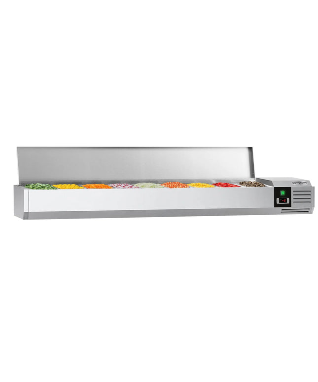 GGM Gastro Countertop Prep Well / Refrigerated Topping Unit PREMIUM - 2000x395mm - 9x GN 1/3