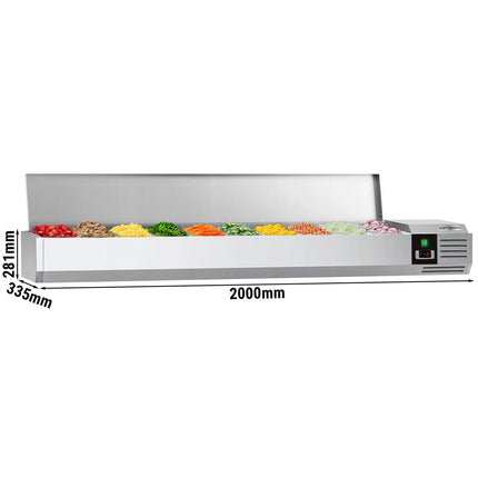 GGM Gastro Countertop Prep Well / Refrigerated Topping Unit PREMIUM - 2000x281/335mm - 10x GN 1/4