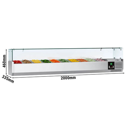 GGM Gastro Countertop Prep Well / Refrigerated Topping Unit PREMIUM - 2000x335mm - 10x GN 1/4