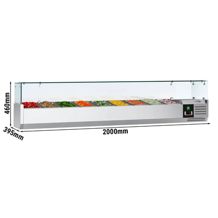 GGM Gastro Countertop Prep Well / Refrigerated Topping Unit PREMIUM - 2000x395mm - 9x GN 1/3