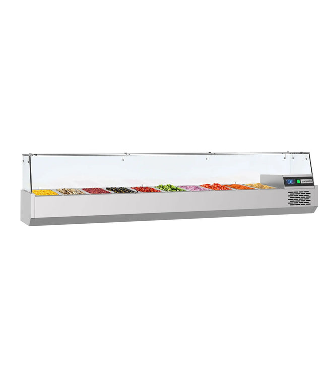 GGM Gastro Countertop Prep Well / Refrigerated Topping Unit PREMIUM - 2100x390mm - 10x GN 1/3